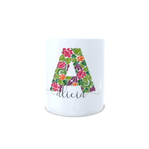 Taza inicial floral