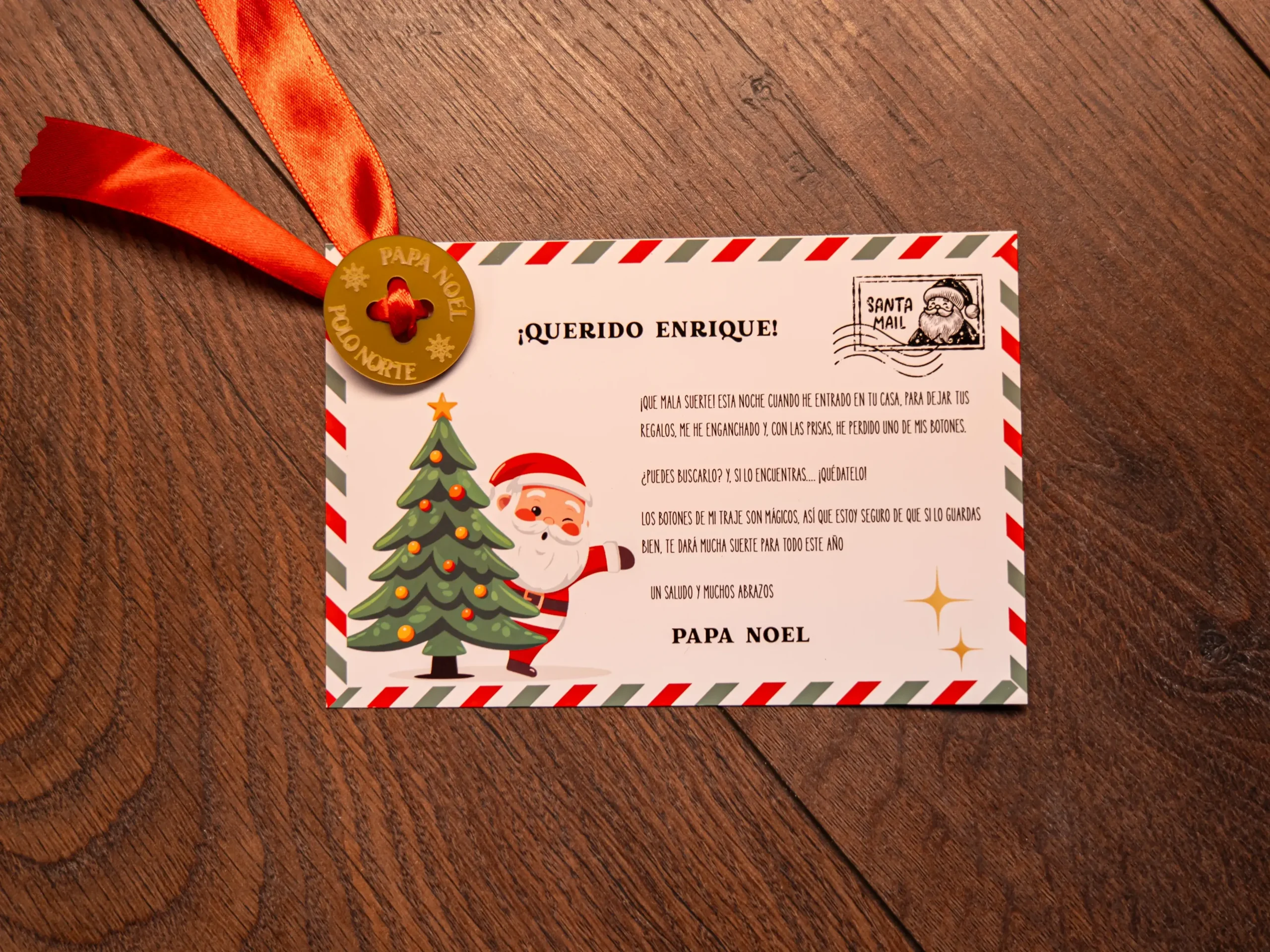 Botón perdido Papa Noel