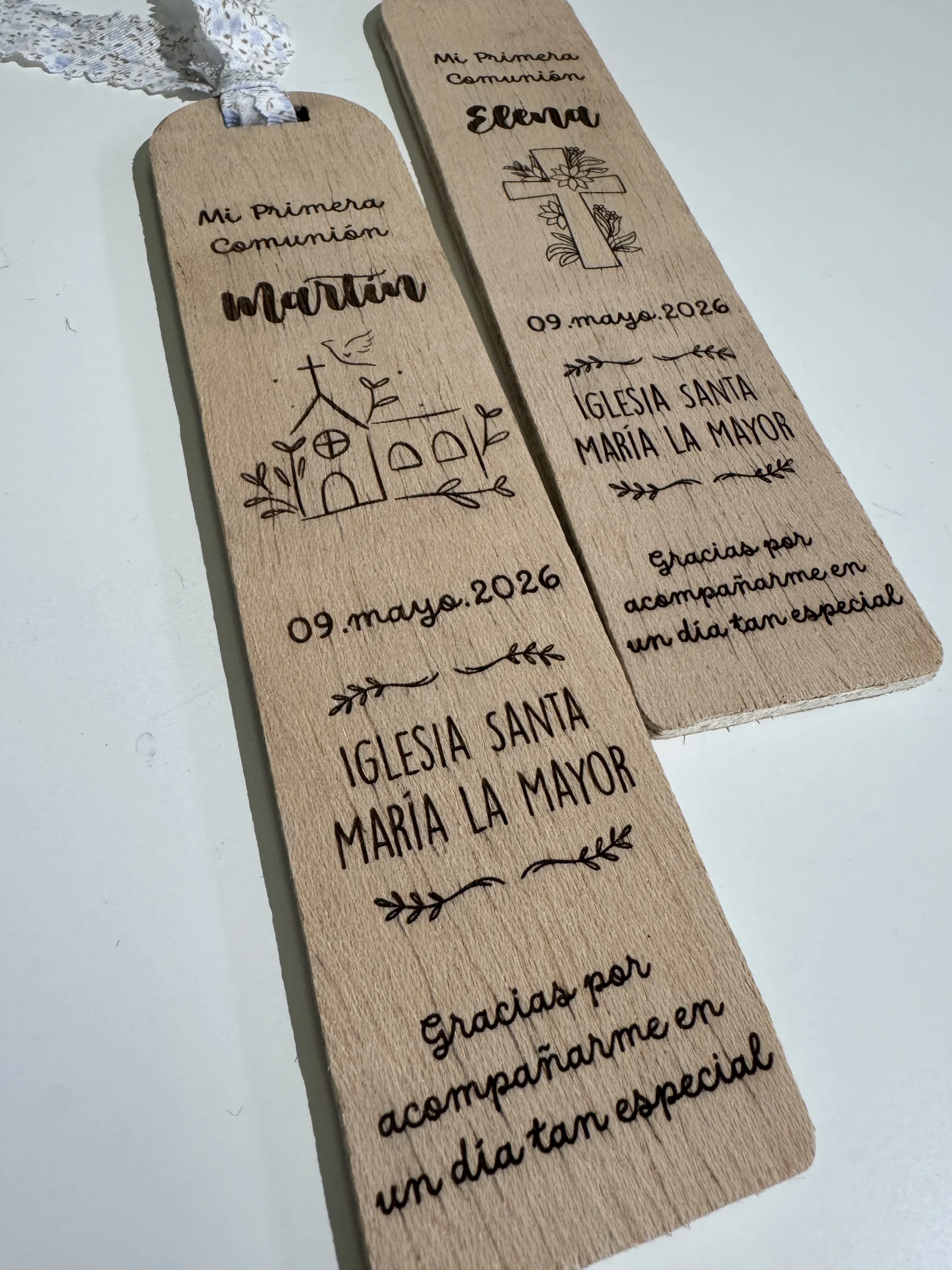 Marcapáginas de Madera Personalizado – Detalle Especial para Primera Comunión - Imagen 4
